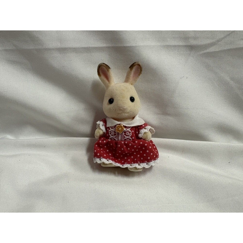 Calico Critters Sylvan Chocolate Bunny Rabbit Freya Clothes Flocked Moveable